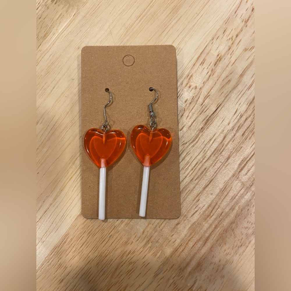 Candy Heart Lollipop Earrings